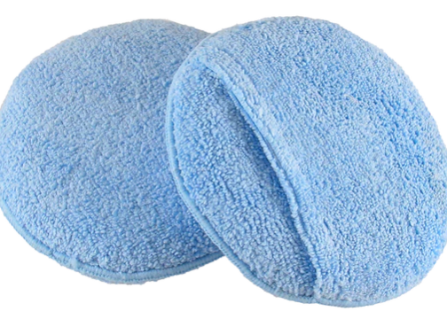 5.5" ROUND BLUE MICROFIBER WAX PAD - WITH POCKET